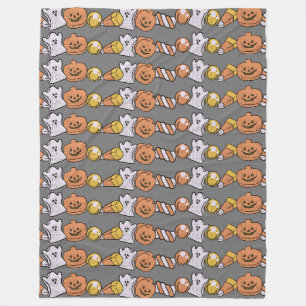 Halloween Candy and Ghosts Fleece Blanket