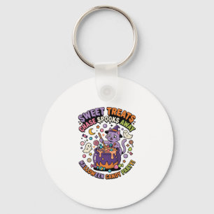 Halloween Candy Cauldron Spooky Treats Keychain