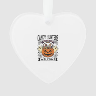 Halloween Candy Collector Vintage Engraving Pumpki Ornament