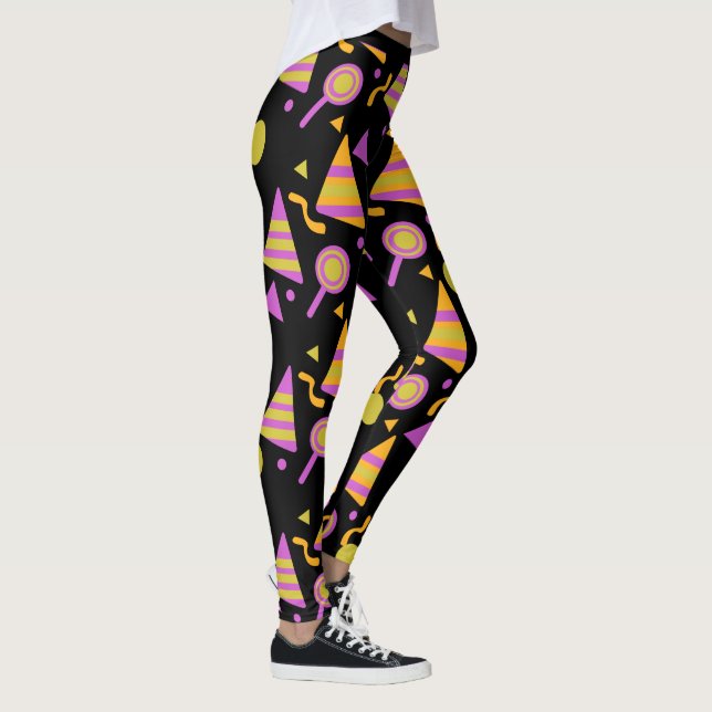 Halloween Candy Confetti Bright Leggings (Right)