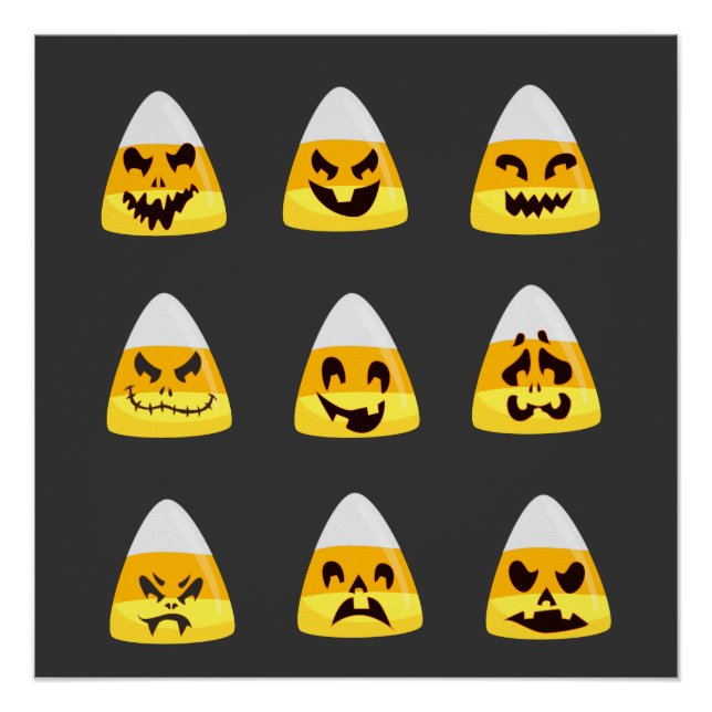 Halloween Candy Corn Bling Shirt | Candy Corn Face Poster (Front)