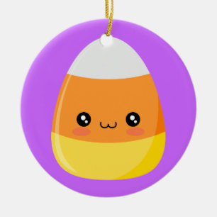 Halloween Candy Corn Ceramic Ornament