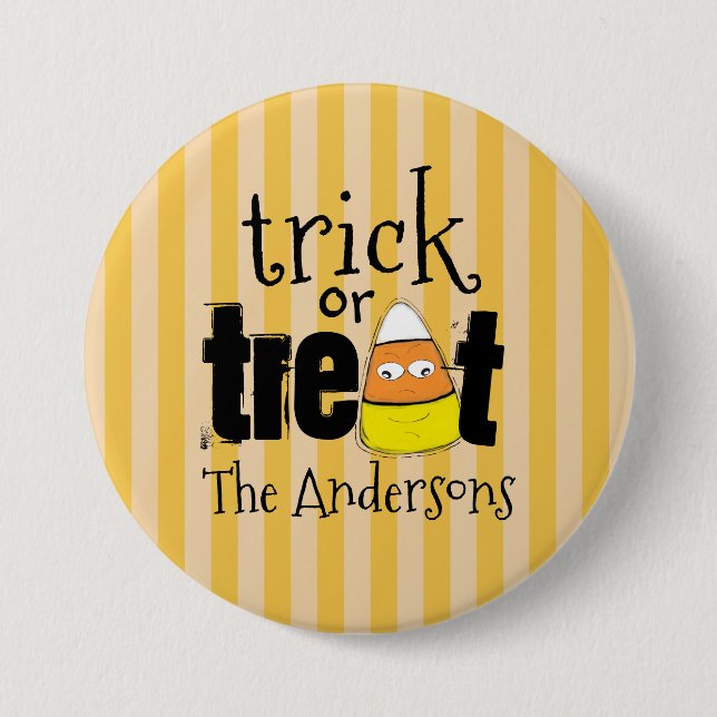 Halloween Candy Corn Cute Whimsical Funny 3 Inch Round Button (Front)