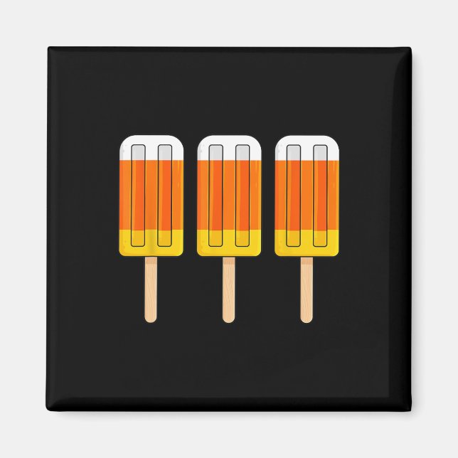 Halloween Candy Corn Fun Ice Cream Popsicles  Magnet (Front)