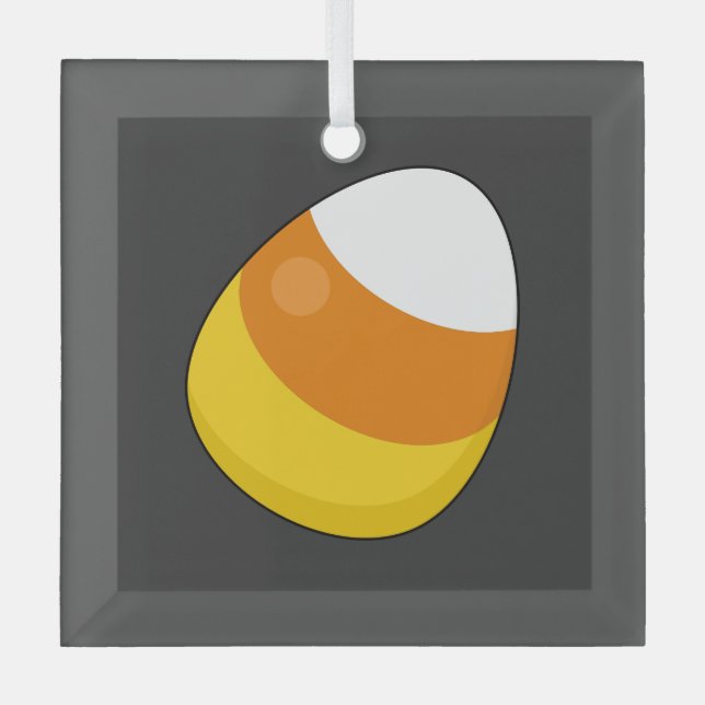 Halloween Candy Corn Glass Ornament (Front)