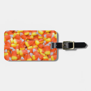 halloween candy corn luggage tag