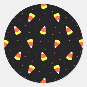 Halloween Candy Corn Pattern Classic Round Sticker