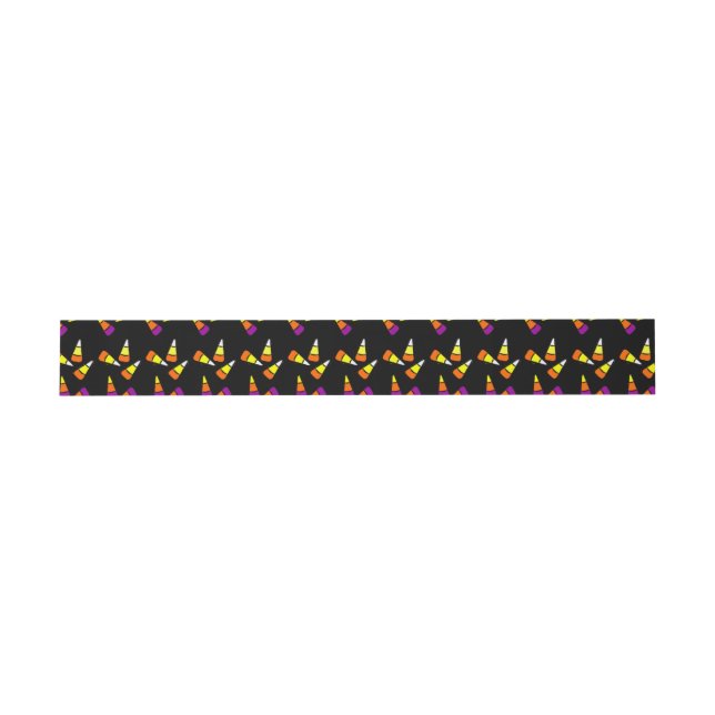 Halloween Candy Corn Pattern Invitation Bands Belly Band (Flat)