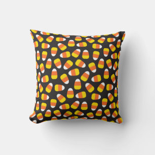Halloween Candy Corn Pattern Throw Pillow