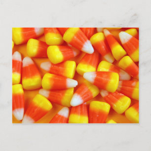 Halloween candy corn postcard
