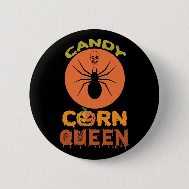 Halloween Candy Corn Queen Birthday 2 Inch Round Button (Front)
