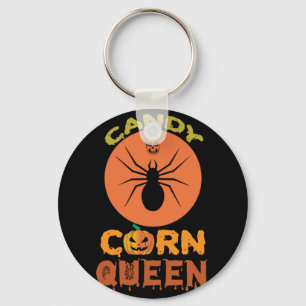 Halloween Candy Corn Queen Birthday Keychain