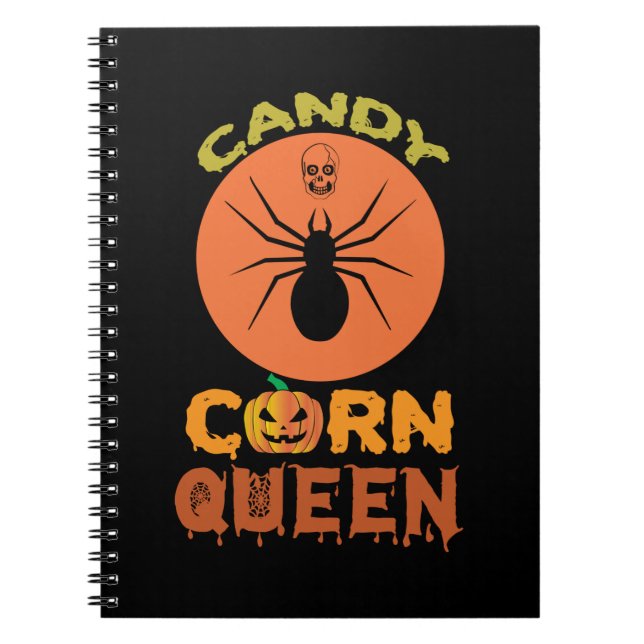 Halloween Candy Corn Queen Birthday Notebook (Front)