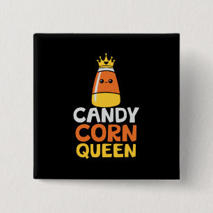 Halloween Candy Corn Queen Crown Cute Birthday 2 Inch Square Button