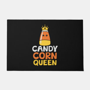 Halloween Candy Corn Queen Crown Cute Birthday Doormat