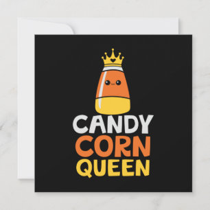 Halloween Candy Corn Queen Crown Cute Birthday Invitation