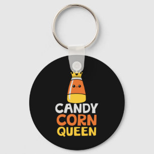 Halloween Candy Corn Queen Crown Cute Birthday Keychain