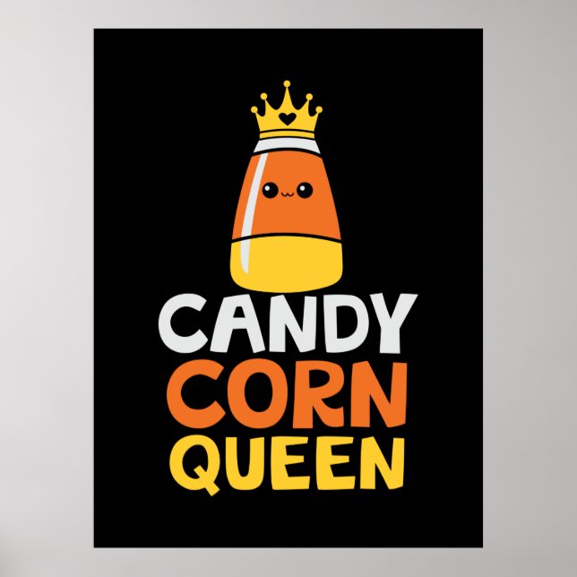 Halloween Candy Corn Queen Crown Cute Birthday Poster (Front)