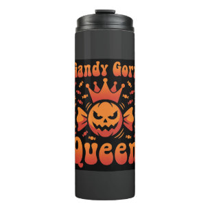 Halloween Candy Corn Queen Retro Vector Design Thermal Tumbler