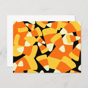 Halloween Candy Corn Seamless Pattern Postcard