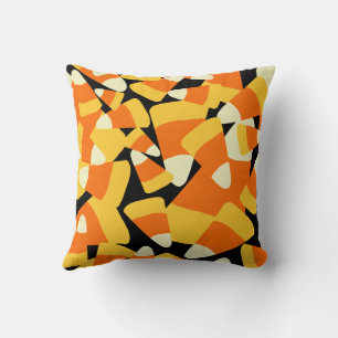 Halloween Candy Corn Seamless Pattern Throw Pillow