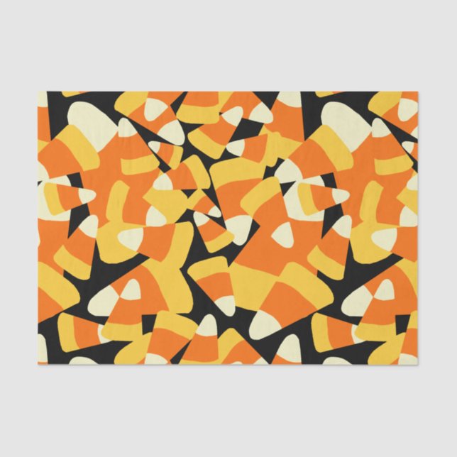 Halloween Candy Corn Seamless Pattern Tissue Paper (Front)