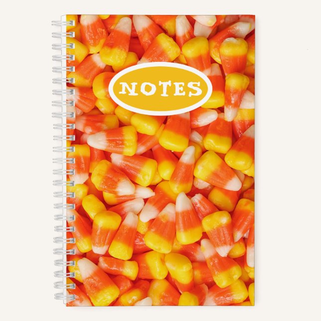 Halloween Candy Corn Spiral Notebook (Front)