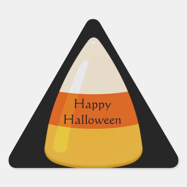 Halloween Candy Corn Triangle Sticker (Front)