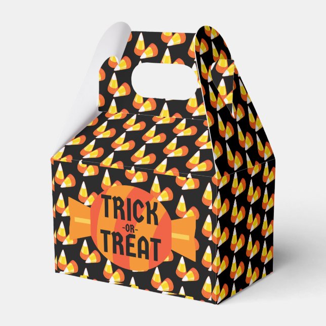 Halloween Candy Corn Trick Or Treat Favor Box (Front Side)