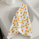 Halloween Candy Corn Watercolor Pattern Kitchen Towel<br><div class="desc">This design may be personalized by choosing the customize option to add text or make other changes. If this product has the option to transfer the design to another item, please make sure to adjust the design to fit if needed. Contact me at colorflowcreations@gmail.com if you wish to have this...</div>