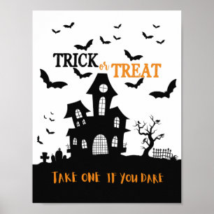 Halloween candy door sign haunted house loot bag 