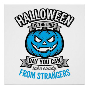 Halloween Candy From Strangers Vintage Pumpkin Des Poster