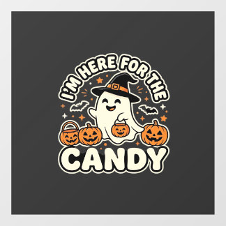 Halloween Candy Ghost Pumpkin Design Window Cling