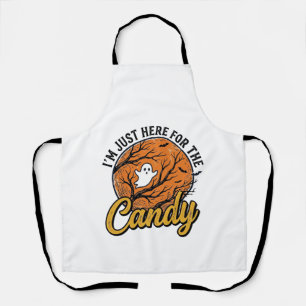 Halloween Candy Ghost Vintage Vector Design_1 Apron