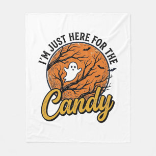 Halloween Candy Ghost Vintage Vector Design_1 Fleece Blanket