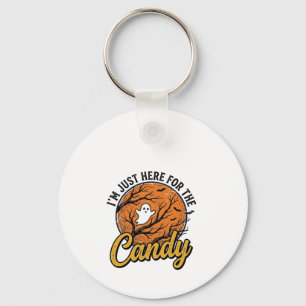 Halloween Candy Ghost Vintage Vector Design_1 Keychain