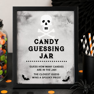 Halloween Candy Guessing Game Sign Poster