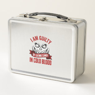 Halloween Candy Guilty Vintage Pumpkin Design_1 Metal Lunch Box