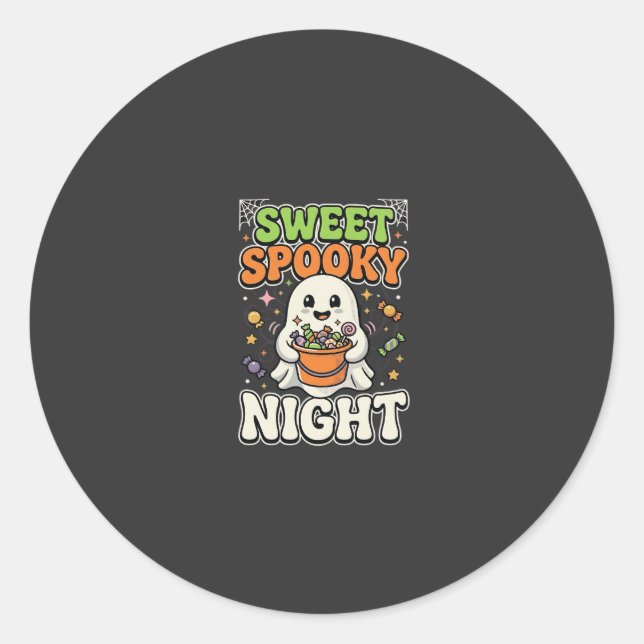 Halloween Candy Haunt Night Classic Round Sticker (Front)