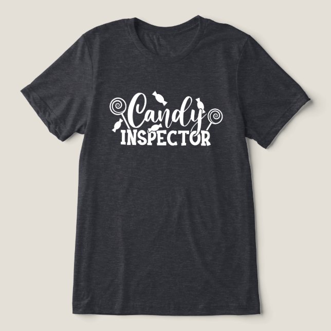 Halloween Candy Inspector Tri-Blend Shirt (Design Front)