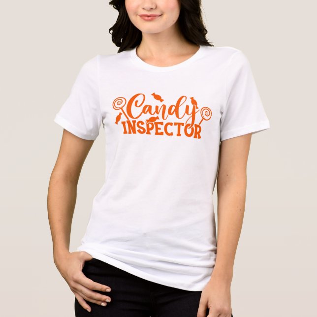 Halloween Candy Inspector Tri-Blend Shirt (Front)