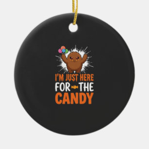 Halloween Candy Monster Quote Design Ceramic Ornament
