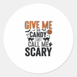Halloween Candy or Call Me Scary Vintage Graphic_1 Classic Round Sticker