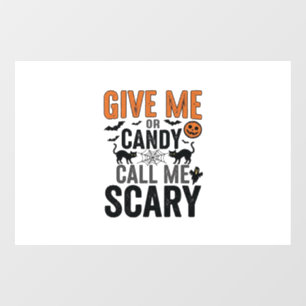 Halloween Candy or Call Me Scary Vintage Graphic_1 Window Cling