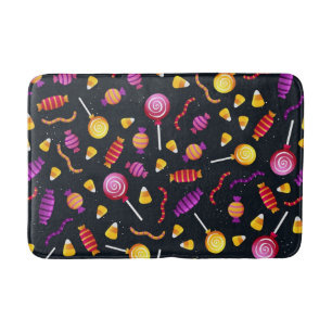 Halloween candy pattern bath mat