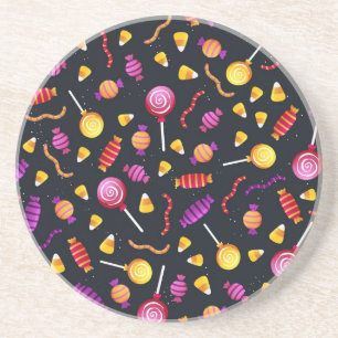 Halloween candy pattern coaster