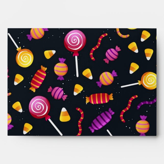 Halloween candy pattern envelope (Front)