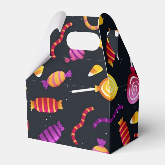 Halloween candy pattern favor box (Front Side)