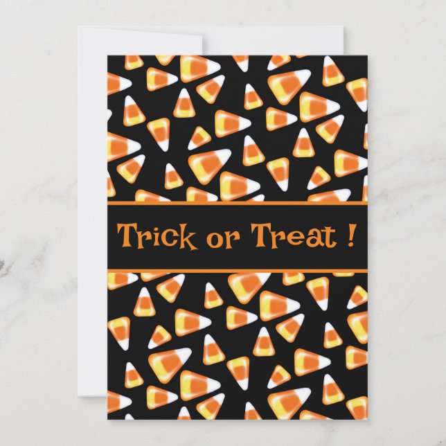 Halloween candy pattern, fun candy corn treats  invitation (Front)