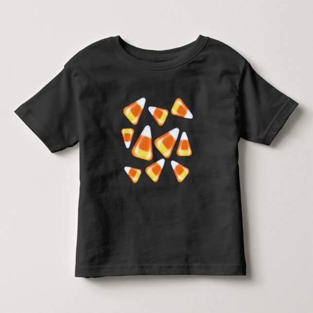 Halloween candy pattern, fun candy corn treats toddler t-shirt (Front)